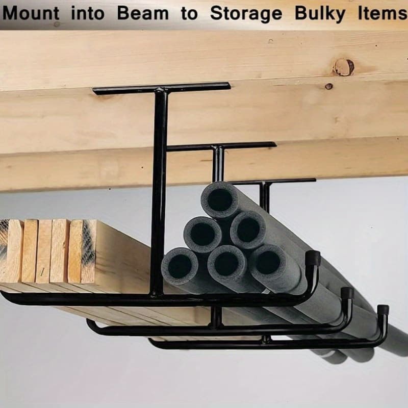 2026 New Cross-Border Dropshipping Heavy Duty Ceiling Storage Hook Rack, Black Metal Ideal Type