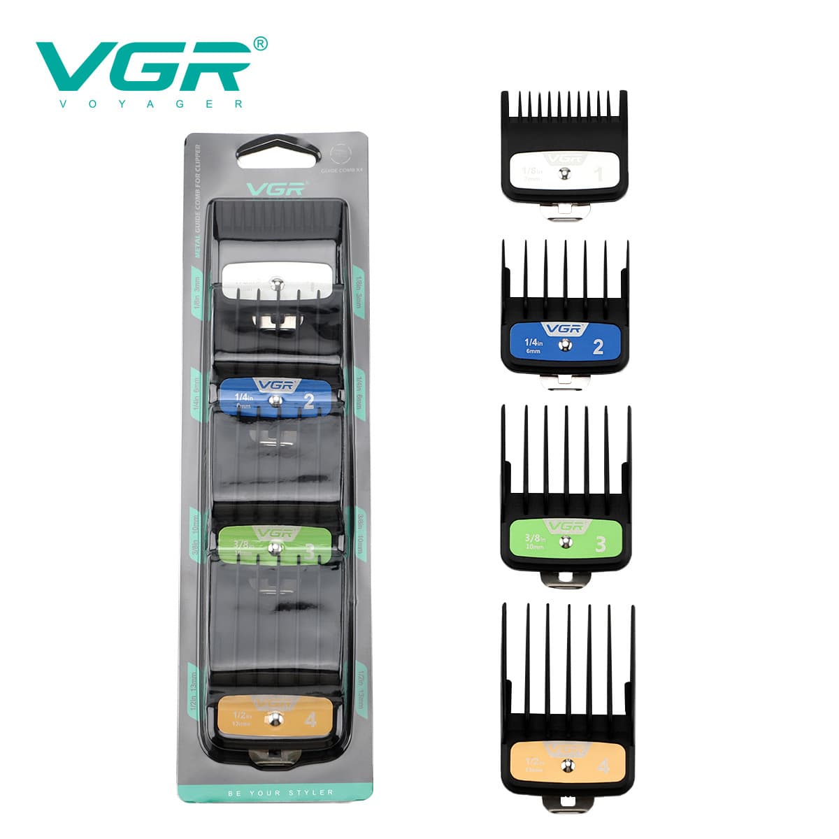 VGR Hair Clipper Original Caliper Limiting Comb Electric Trimmer Accessories Positioning Comb Tool Set
