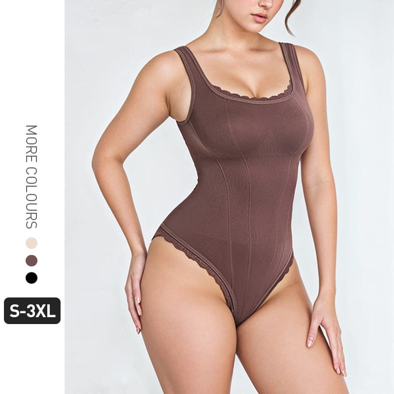 Women's Sexy Lace Bodysuit with Snap Closure Tummy Control Shapewear for Amazon US and Europe