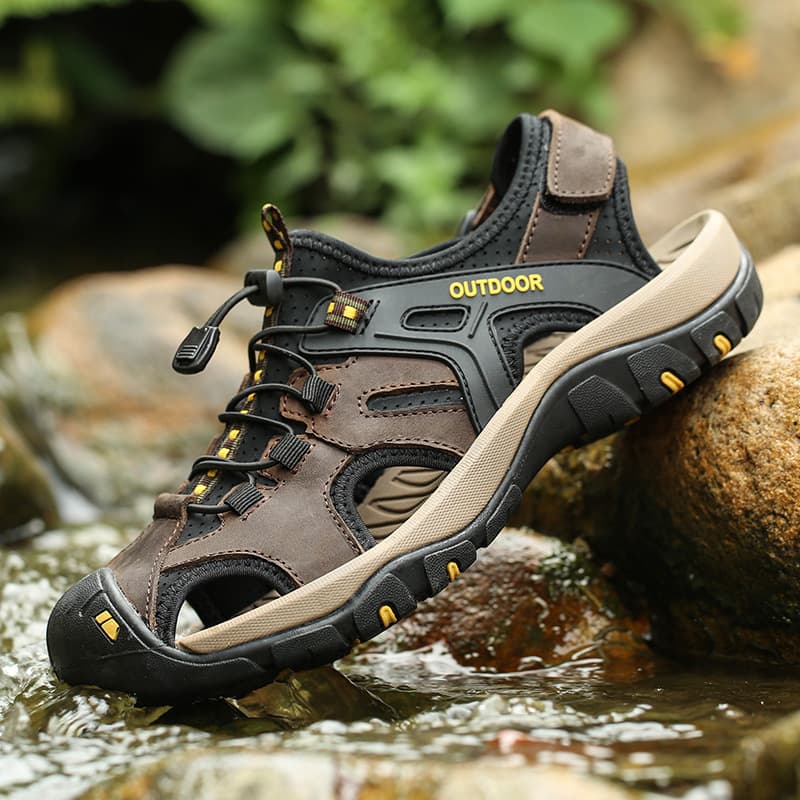 Cross-Border Amazon Popular Men's Casual Beach Shoes Baotou Genuine Leather Outdoor Hiking Sandals Large Size 4748