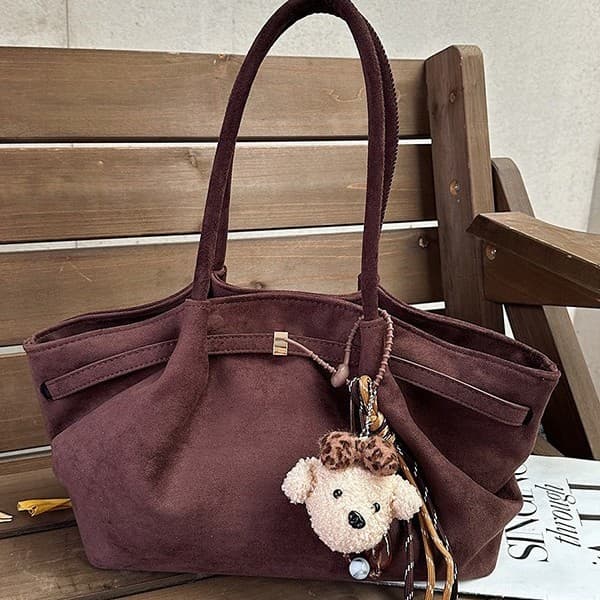 Cross-border Suede Tote Bag for Women 2025 Fall/Winter New Arrival High-end Light Luxury Niche Large Capacity Shoulder Underarm Bag