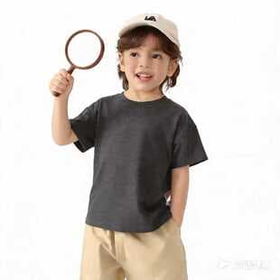Junchun 2026 Summer New Thin Korean Loose Round Neck Short Sleeve for Toddler Boys Antibacterial Comfort Short Sleeve
