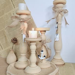 Nordic Vintage Candleholder Wooden Blank Candle Holder Photography Prop Home Living Room B&B Decorative Ornament