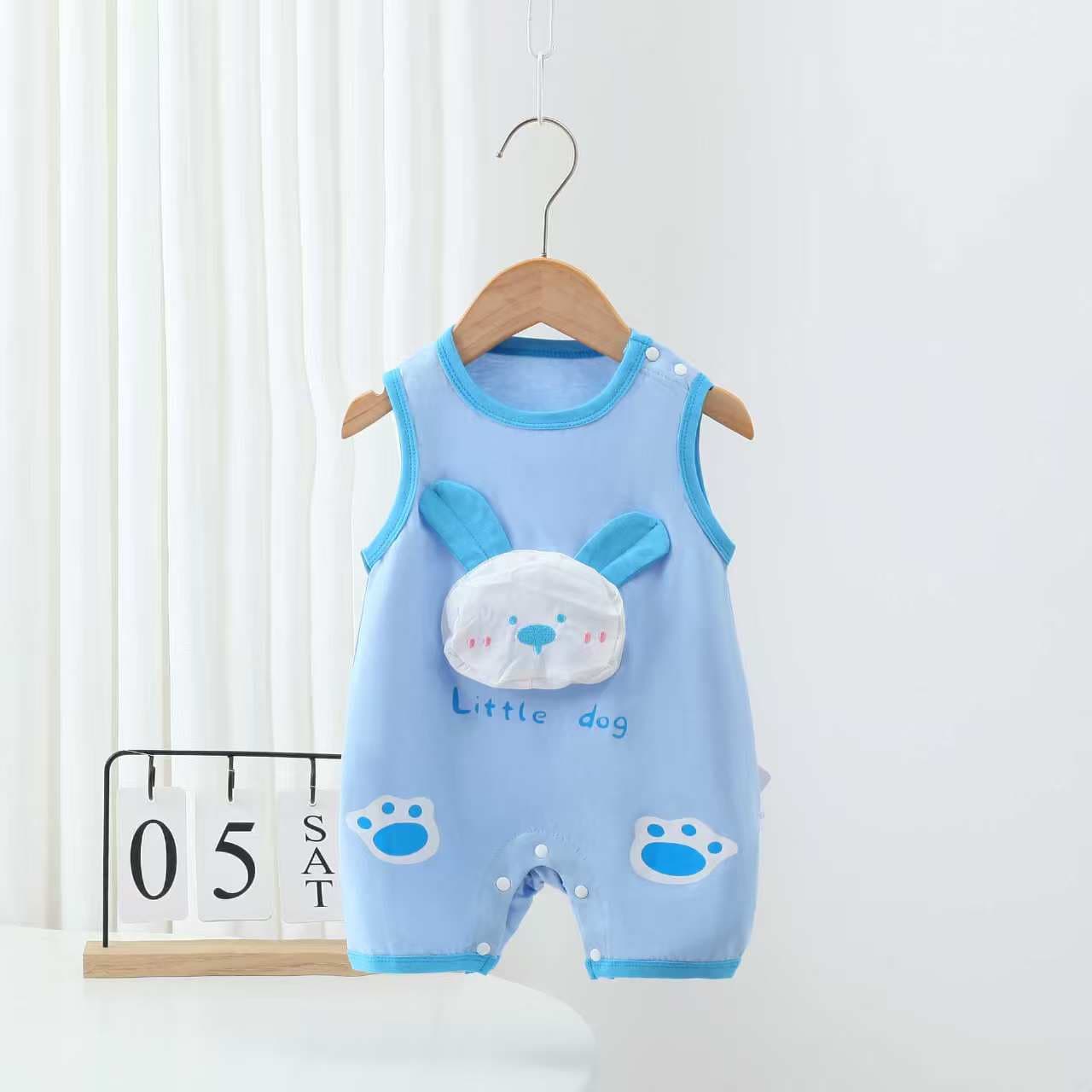 Baby clothes summer thin puppy sleeveless one-piece newborn baby male and female baby cute romper suit