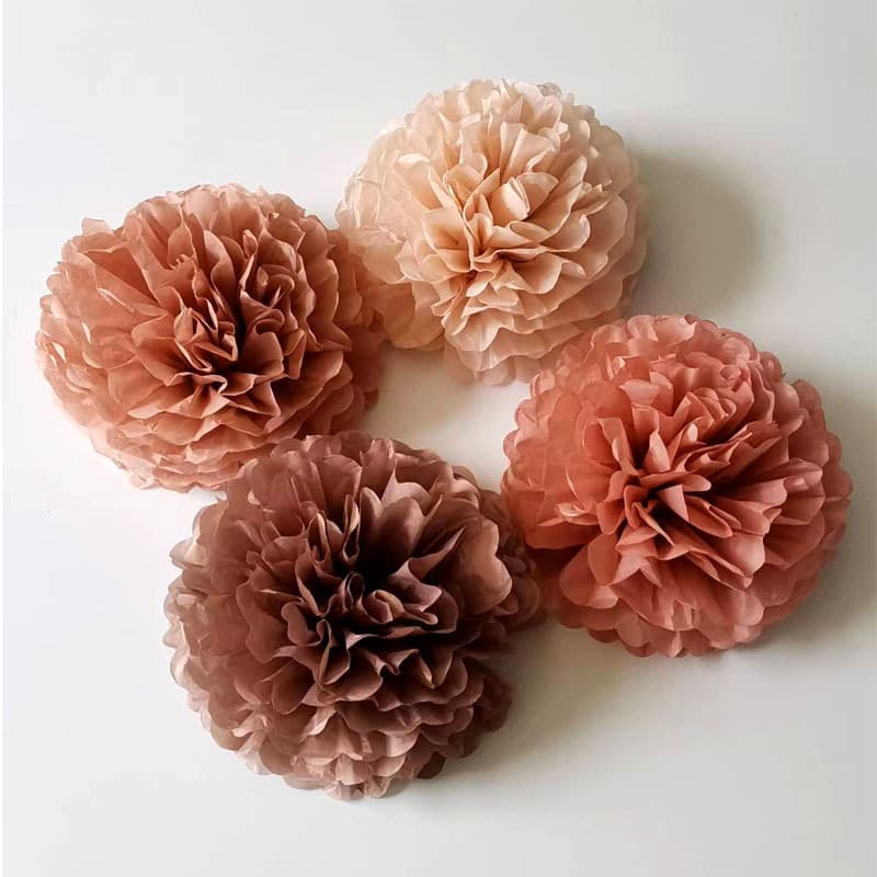 Handmade Colored Paper Flower Assortment Set for Christmas Celebrations, Party Decorations, Paper Flower Balls, and Wedding Backdrop Decor