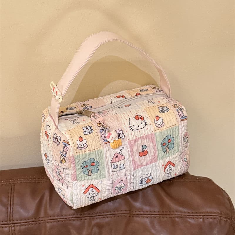 2025 New Cartoon Cat Convenient Makeup and Toiletry Bag, Travel Storage Bag, Large Capacity Three-Dimensional Handbag