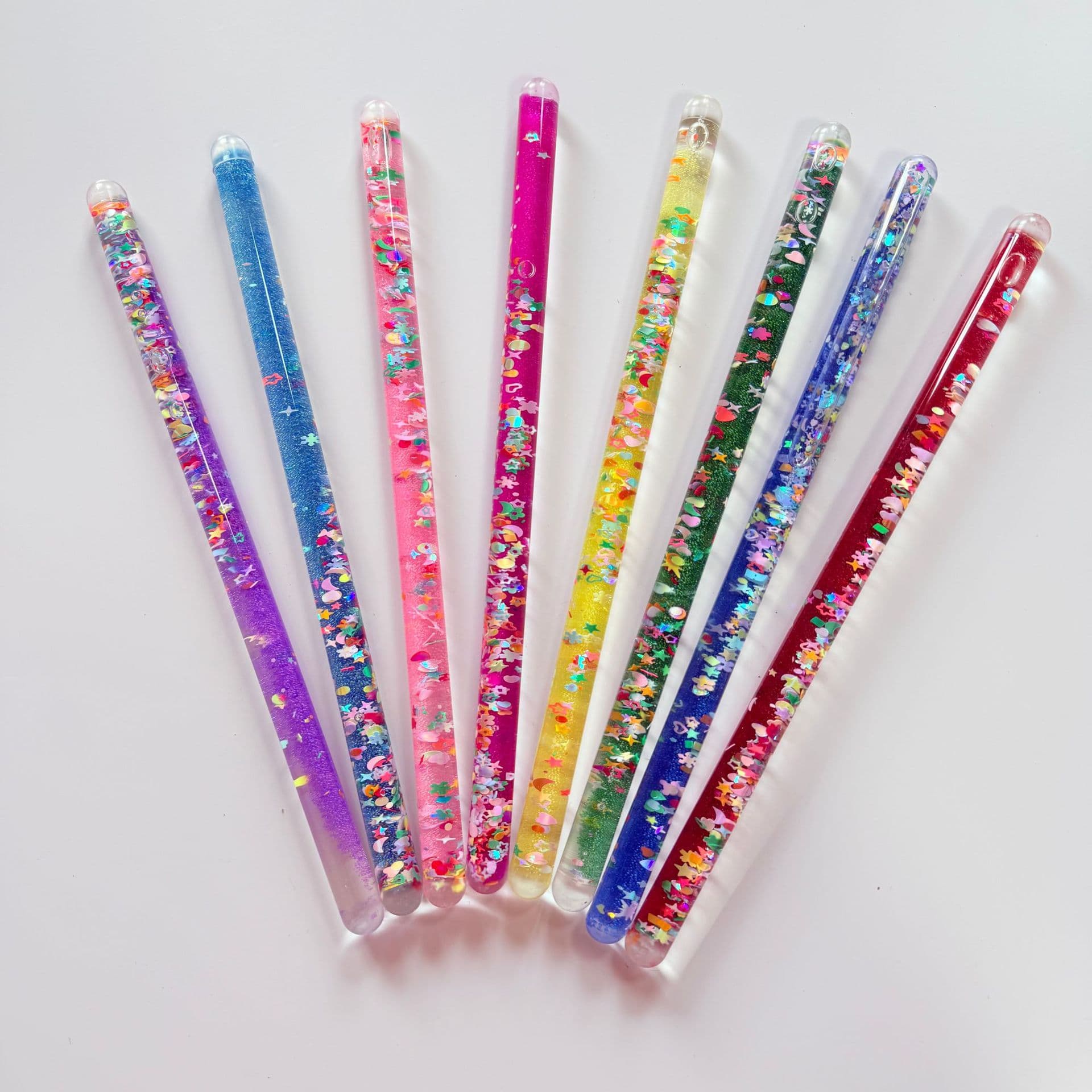 Cross-border liquid flashing stick decompression rotating stick oil-injecting sand stick timer office desk sensory stress relief toy