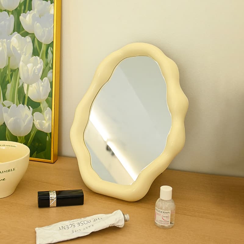 Internet celebrity vanity mirror French retro mirror desktop ornaments jewelry display storage tray photo props mirror makeup mirror