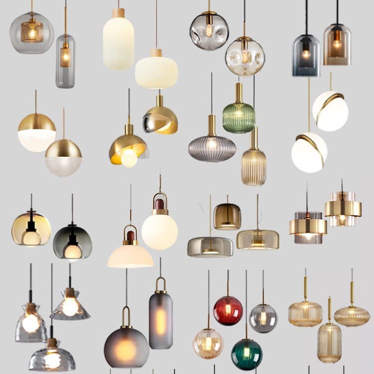Nordic restaurant small chandelier creative simple light luxury bedside cafe bar shop bar single head glass chandelier
