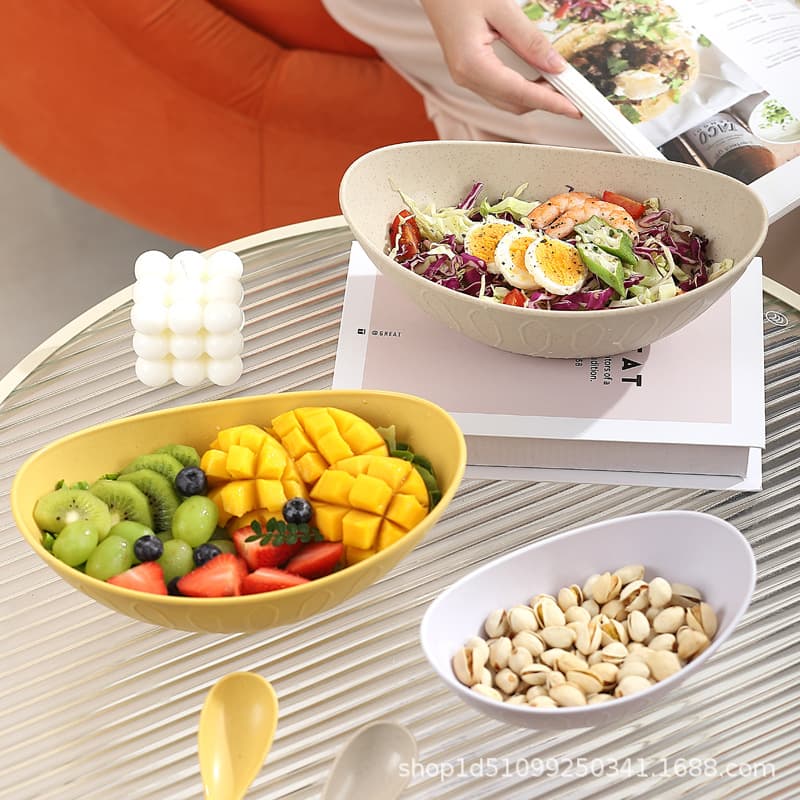 Wholesale Plastic Creative Ingot Bowl Salad Fruit Bowl Dumpling Bowl Household Large Capacity Ramen Bowl Instant Noodle Bowl