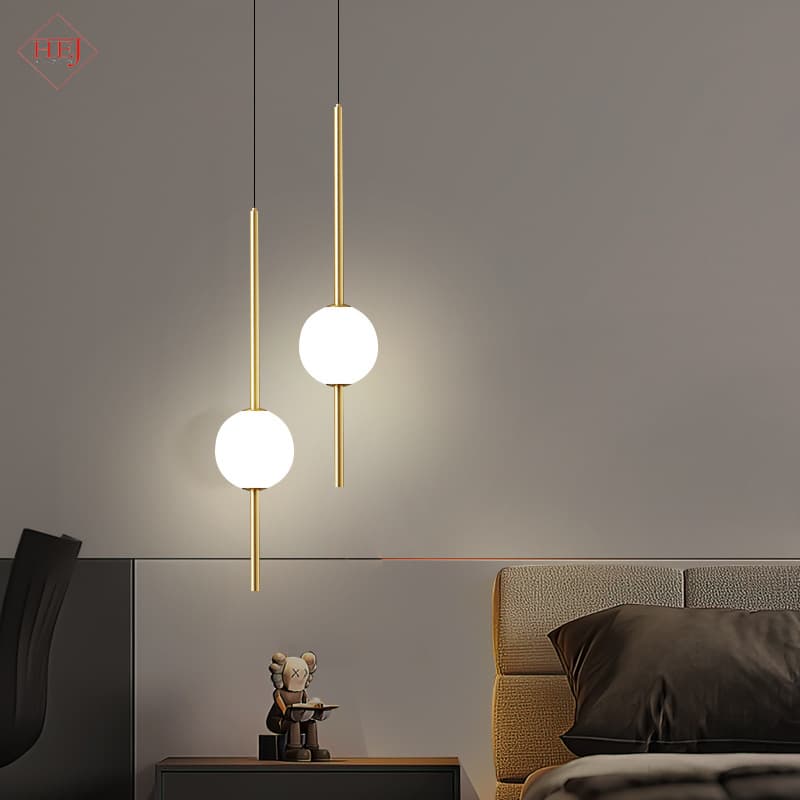 Bedside Pendant Light, Modern Minimalist Nordic Ceiling Lamp for Master Bedroom, TV Background Wall Light, Light Luxury Counter Long Line Fishing Lamp