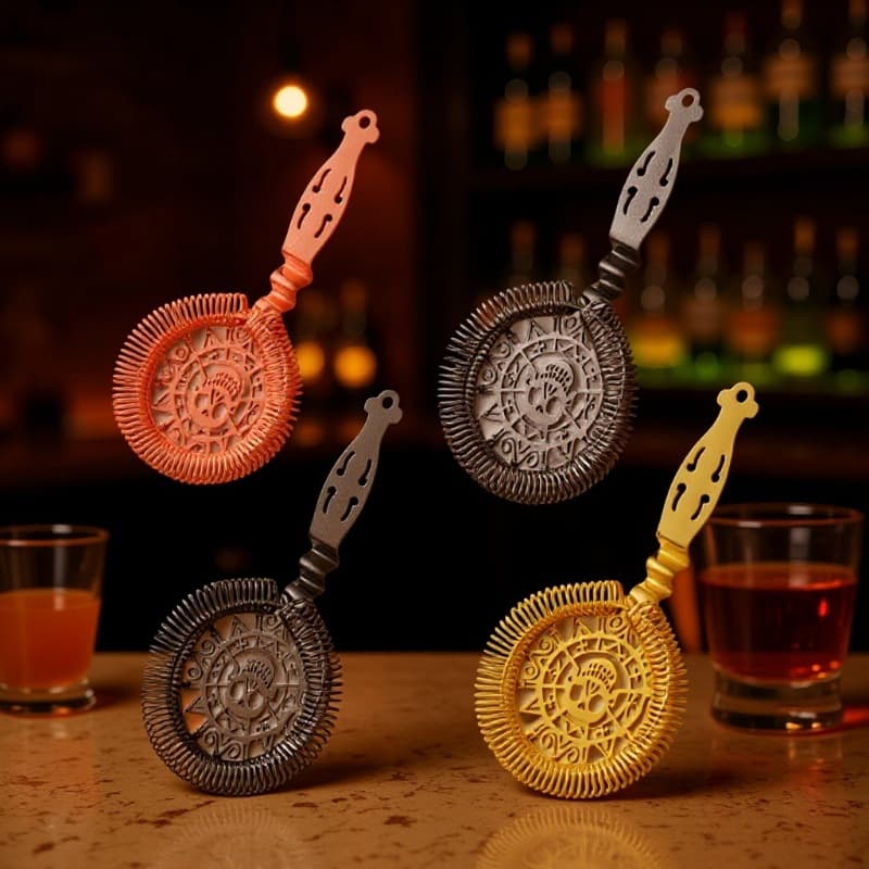 Creative cross-border 304 stainless steel skull-shaped bar cocktail ice strainer