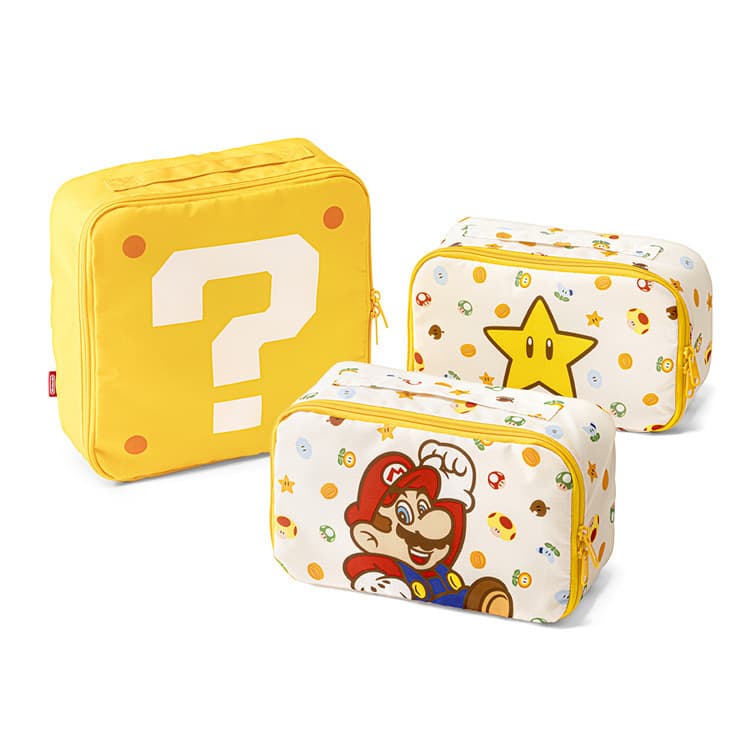Free Shipping Japanese Mario Storage Bag Cartoon Cosmetic Bag Cute Travel Three-Piece Lightweight Clothing Packaging Travel Bag