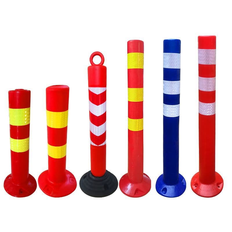 75cm Plastic Warning Post PU Elastic Post Isolation Post Parking Post Warning Cone Reflective Anti-Collision Post