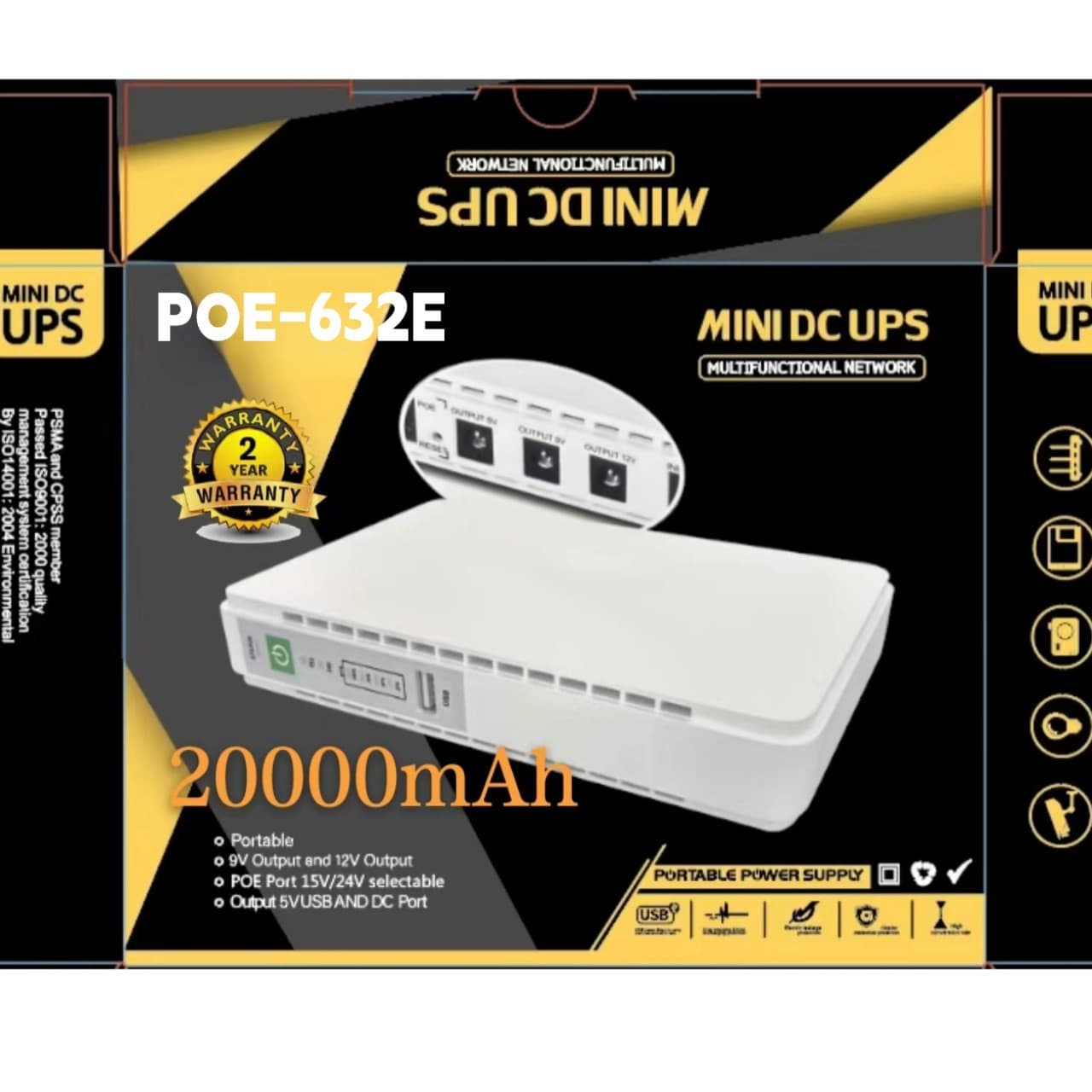 POE 12V9V/20000mah Router Modem Surveillance Uninterruptible Power Supply, Home Mobile Backup UPS