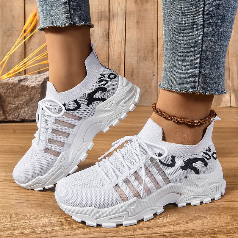 New Cross-Border Women's Shoes Summer Premium Thick-Soled Mesh Breathable Versatile Casual Sports Shoes