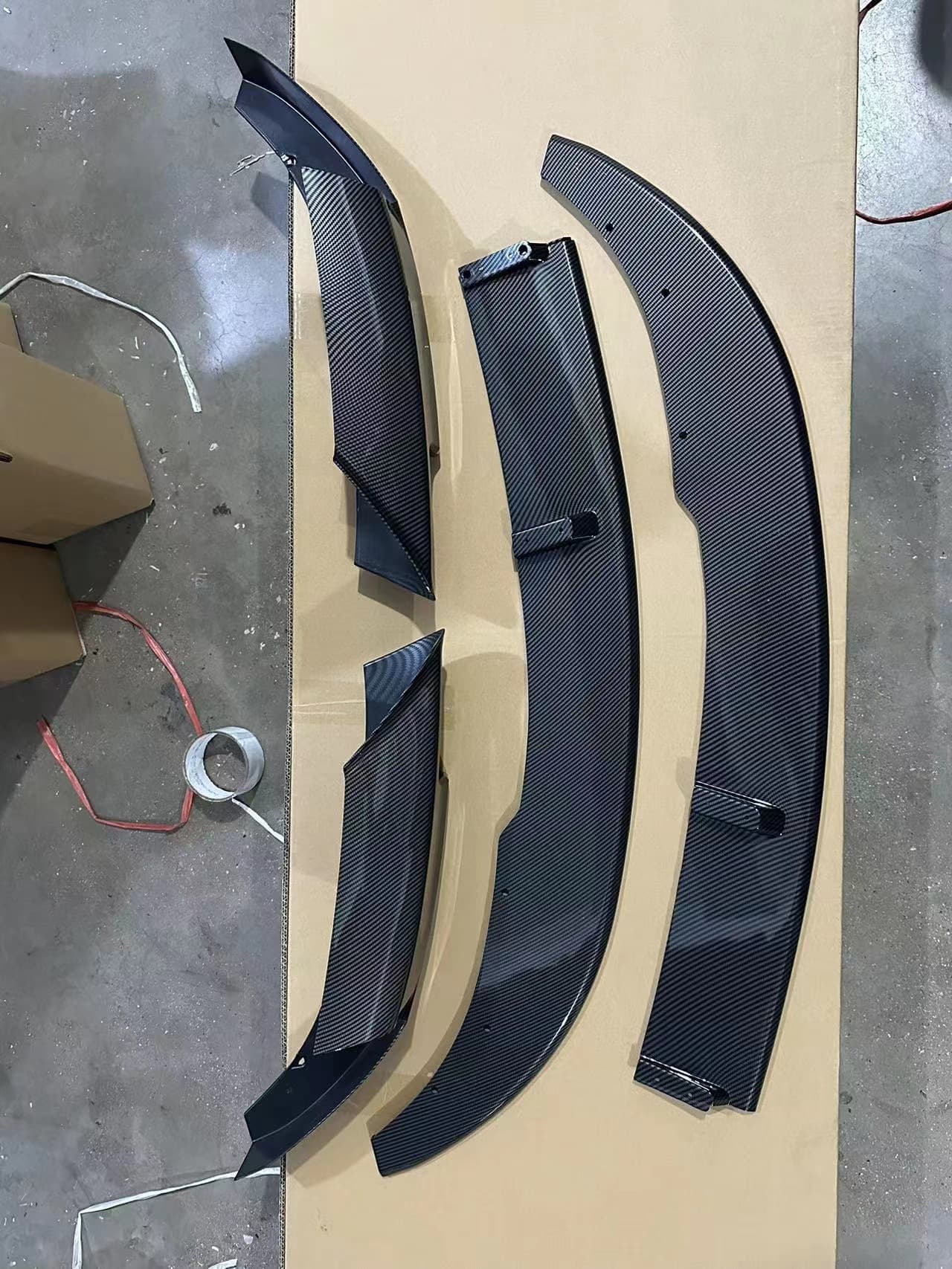 For Genuine M5 Front Lip M5 F10 Modified MP Style Split Gloss Black Front Lip Carbon Fiber Texture Front Spoiler Bumper Kit