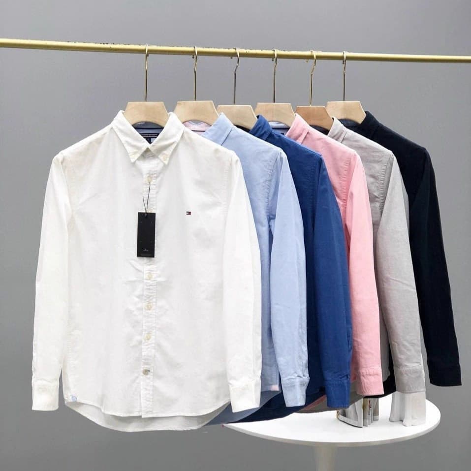 Cross-Border Supply 25 Spring and Autumn Tommy Toomy Men's Casual Long-Sleeve Shirts Business Oxford Fabric Wholesale