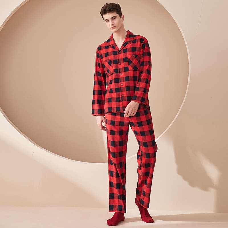 [Limited Size Clearance] Autumn/Winter 100% Cotton Couple Pajamas Women's Sleepwear Men's Sleep Pants Homewear Size Clearance Flash Sale