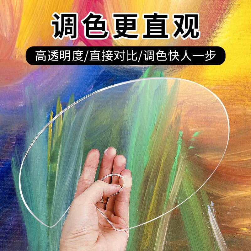 Acrylic Transparent Painting Palette, Oval and Square Palette for Watercolor, Gouache, and Acrylic Paints