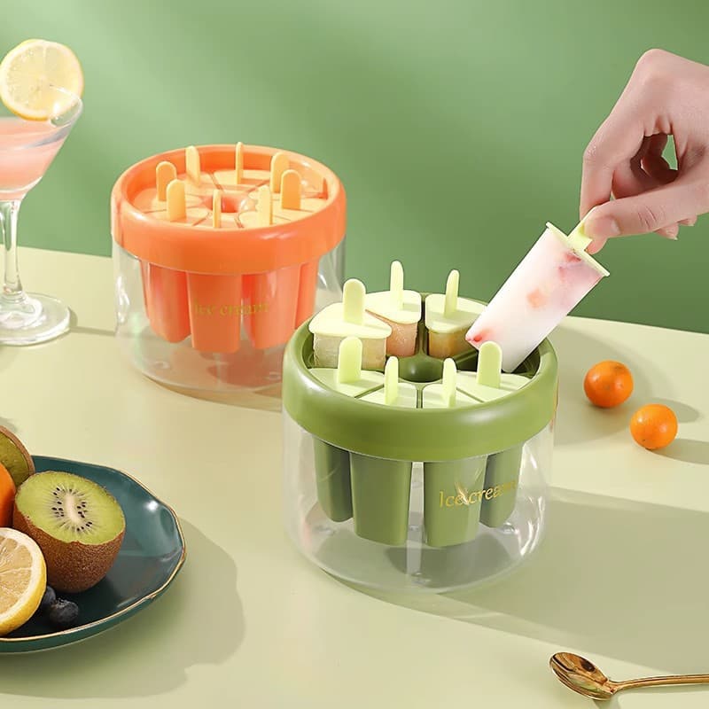 Popsicle molds, food-grade, household use, with lids, for making popsicles, frozen ice cubes, homemade ice cream, and smoothies.