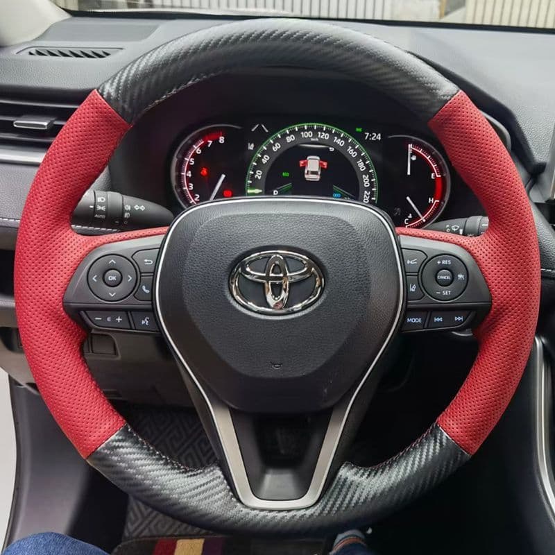 19-21-24 Toyota RAV4 Rongfang Frontlander Wildlander Steering Wheel Cover Genuine Leather Hand-Stitched Custom