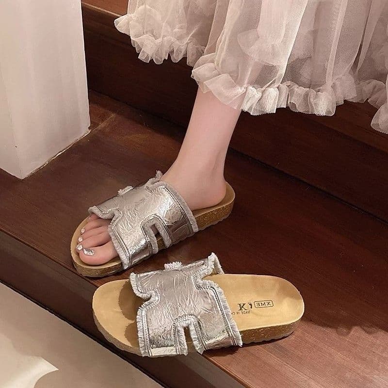 Premium One-Strap French Beach Sandals Women's Slides Thick Sole Birkenstock Dress Slides Outdoor Wear 2025 Summer New Style