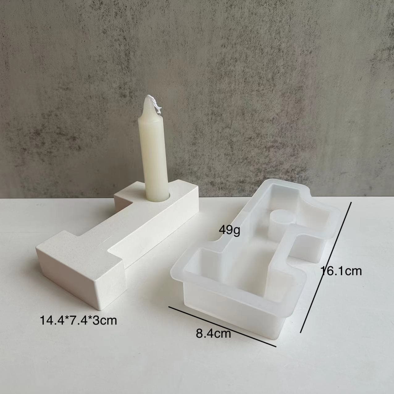 Digital Aromatherapy Candle Holder Silicone Mold Numbers 1, 2, 3, 4 Candle Stand Plaster Mold Epoxy Resin Mold