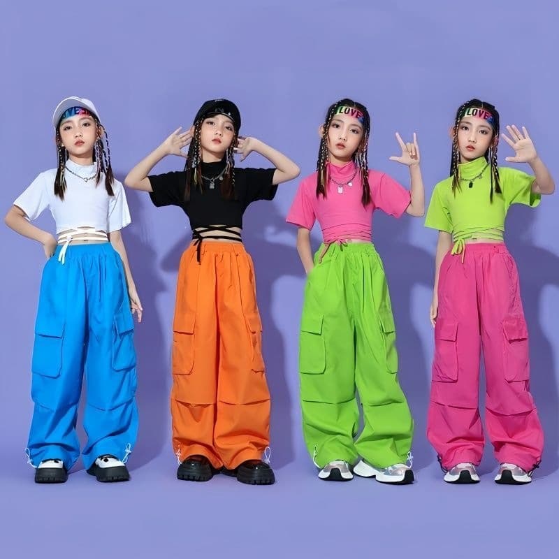 Girls' Summer Thin Pants for Middle School Students 2026 New Style Teen Youth Cargo Pants Casual Paratrooper Pants