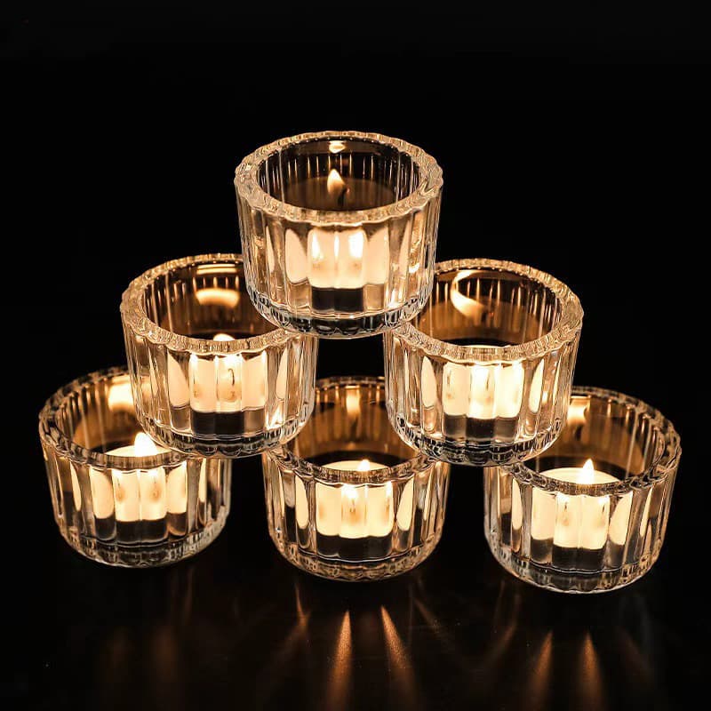 In Stock Wholesale Transparent Amazon Hot-Selling Light and Shadow Candle Holder Bedroom Aromatherapy High Temperature Resistant