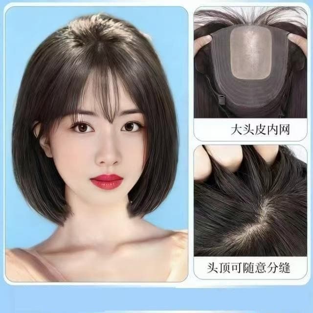 Wig women's full real hair full head cover ladies natural wig cap cover bob real hair wig wholesale