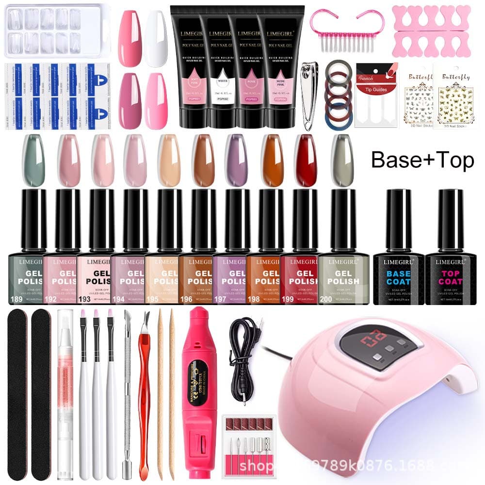 Beginner-Friendly 10-Color Gel Nail Polish Solid Color Gel Nail Polish Extension Gel Nail Lamp Nail Tool Full Set