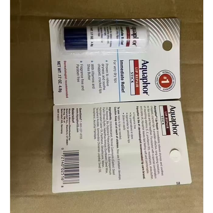 Aquaphor Waterproof Moisturizing Repair Lip Balm for Dry, Cracked, Peeling Lips with Coconut & Aloe Vera, Lip Mask 4.8g