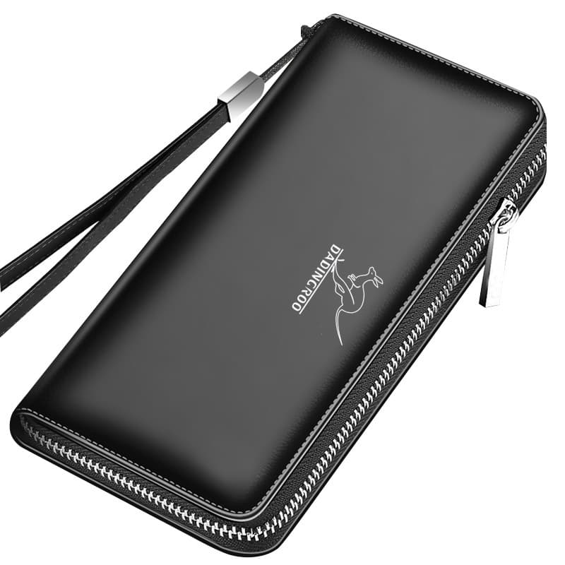 New Men's Clutch Bag Business Wallet Plain Large Capacity PU Money Clip Coin Purse Card Holder Handbag Wholesale