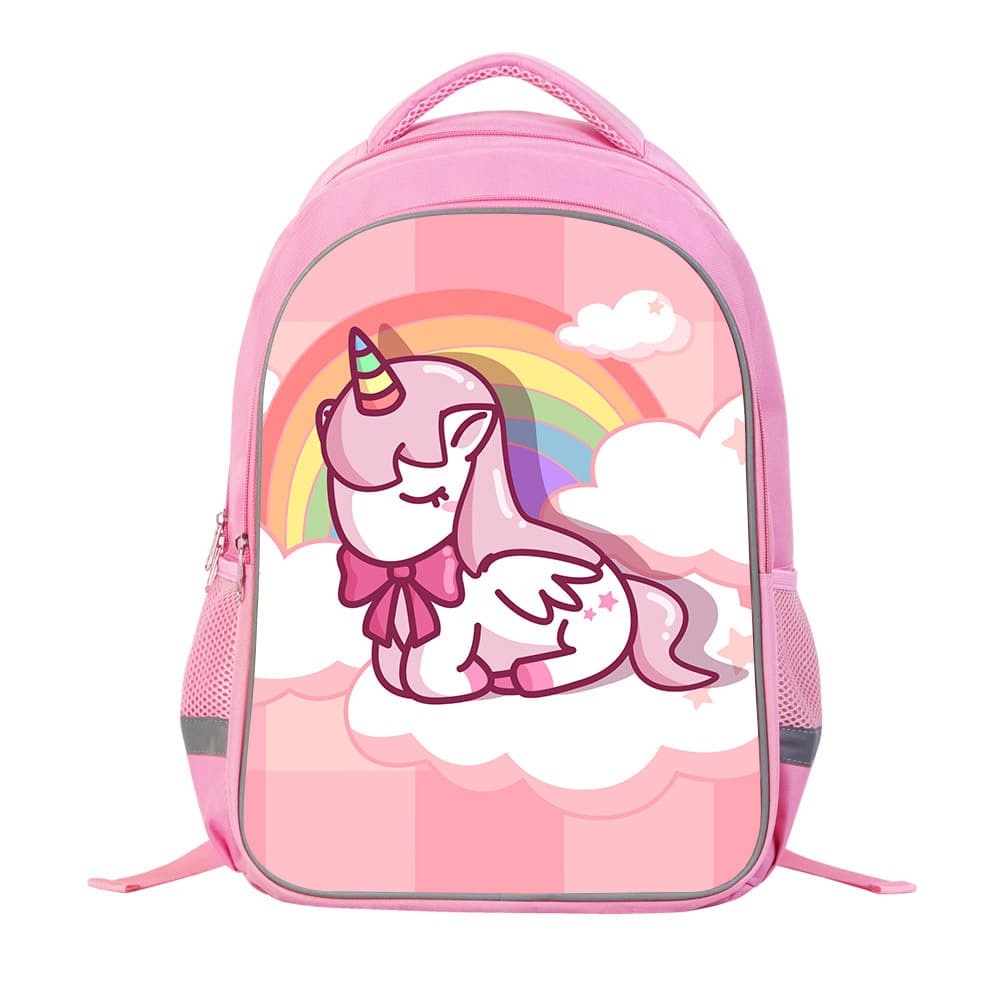 Foreign trade unicorn pink double layer backpack Korean version primary school student schoolbag customized computer backpack