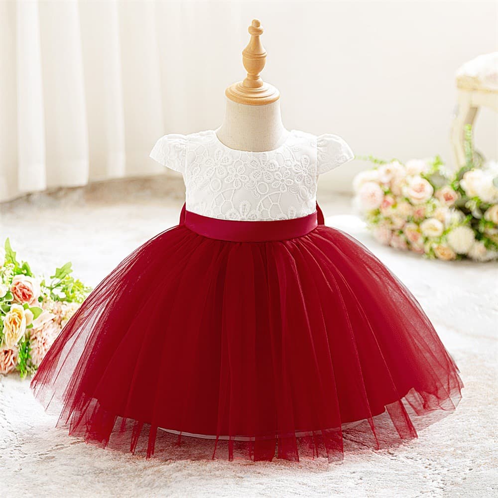 Amazon New Infant Formal Dress First Birthday Baby Flower Stage Evening Dress Newborn Birthday Party Dress