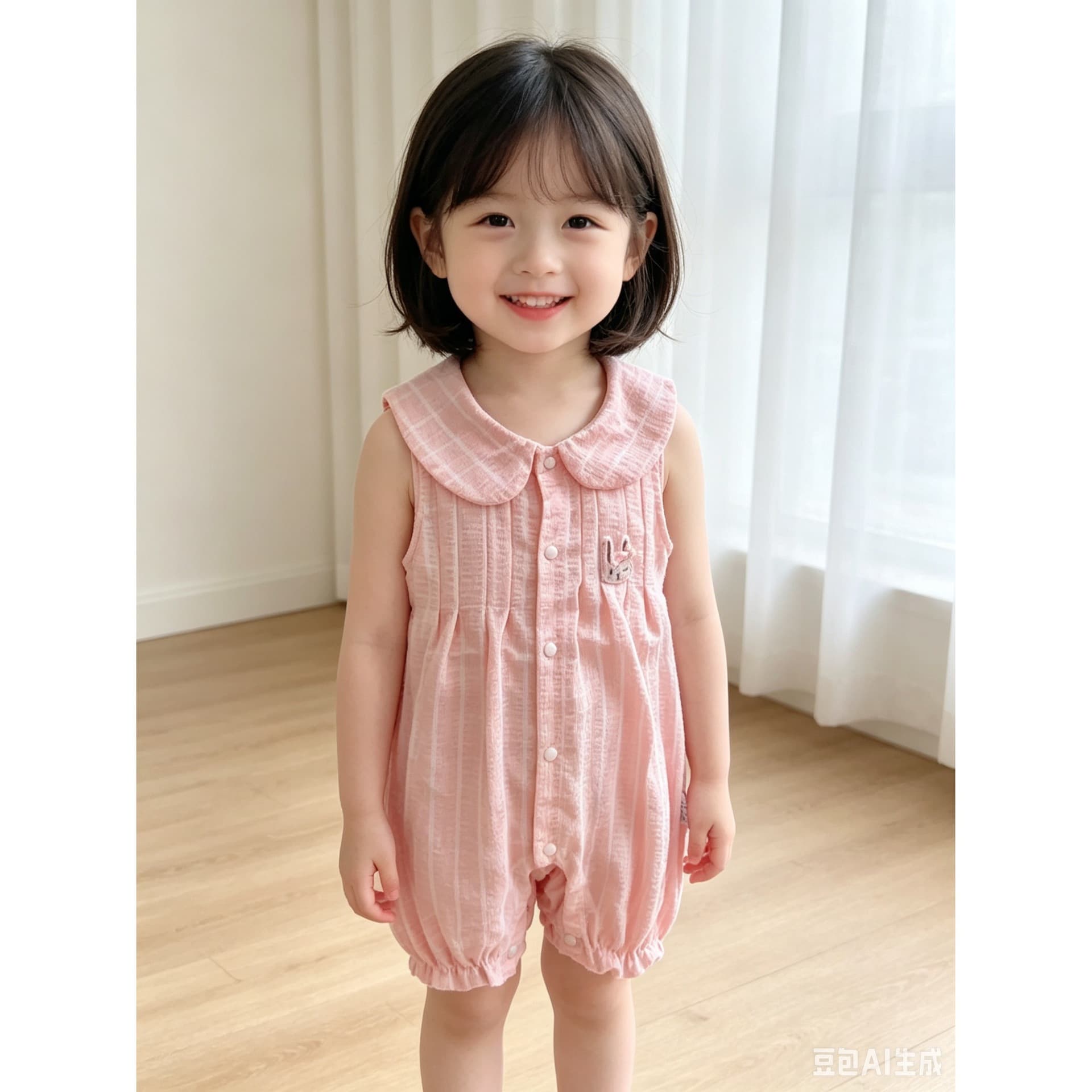 Baby girl summer breathable jumpsuit girls fashion striped sleeveless romper infant and toddler thin pink harem
