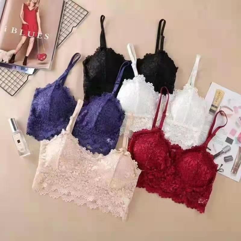 Lace Tube Top Bra for Women, Strapless Wire-Free Camisole, Anti-Exposure Wrap Bustier, White New Backless Underwear