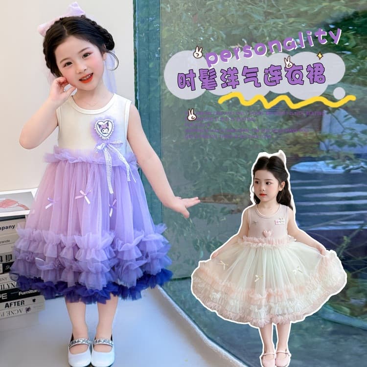 Girls Dress Summer New Baby Cake Dress Girls Mesh Princess Dress Puff Skirt Children's Summer Dress