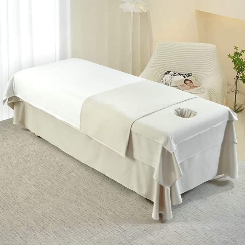 Salon Sanitary Duvet Cover Three-Piece Set, Massage Bed Sheet with Face Hole, Non-Cotton, Disposable Per Customer