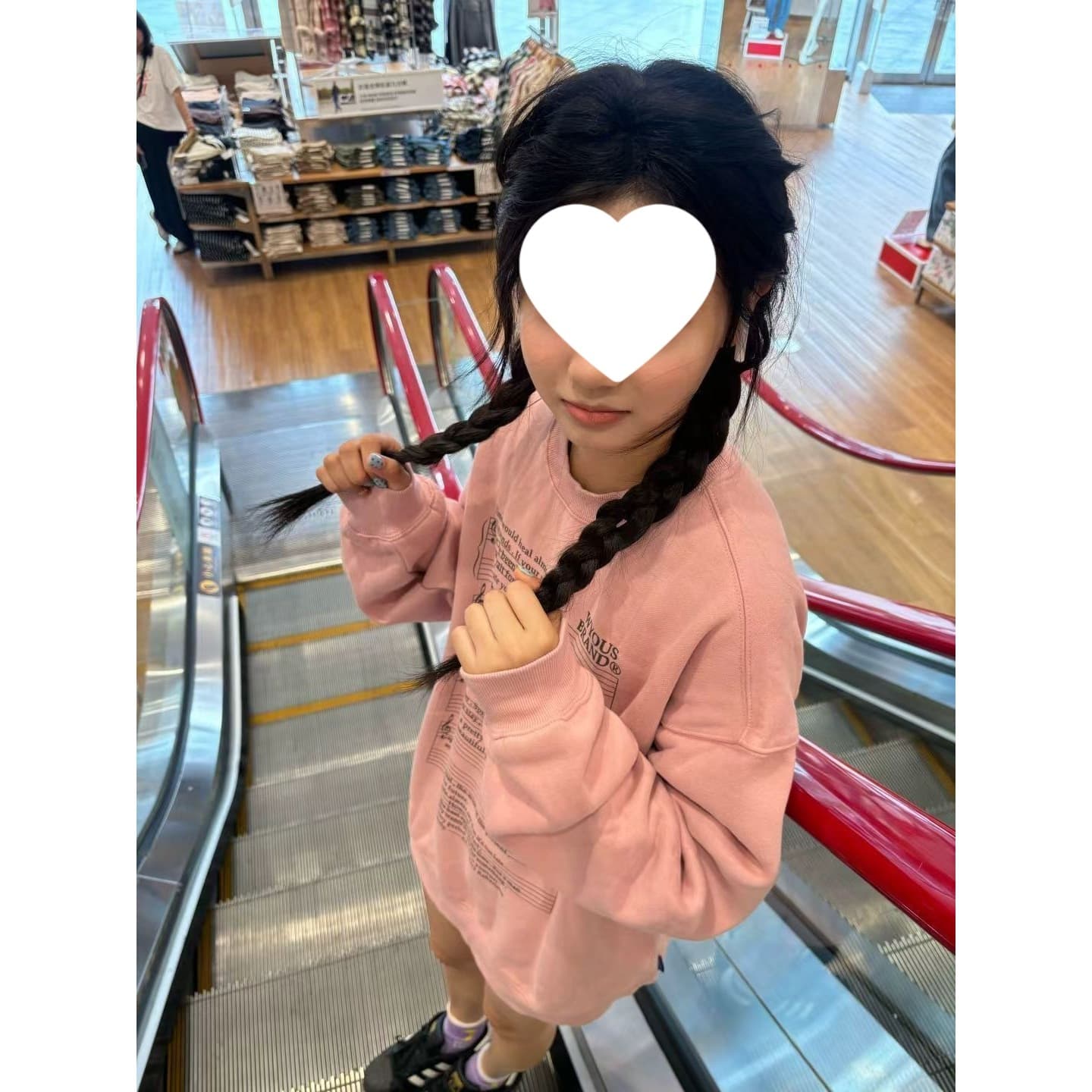 Sweet Pastel Pink Fleece-Lined Crew Neck Sweatshirt, New Fall/Winter Loose Fit Slimming Versatile Casual Top