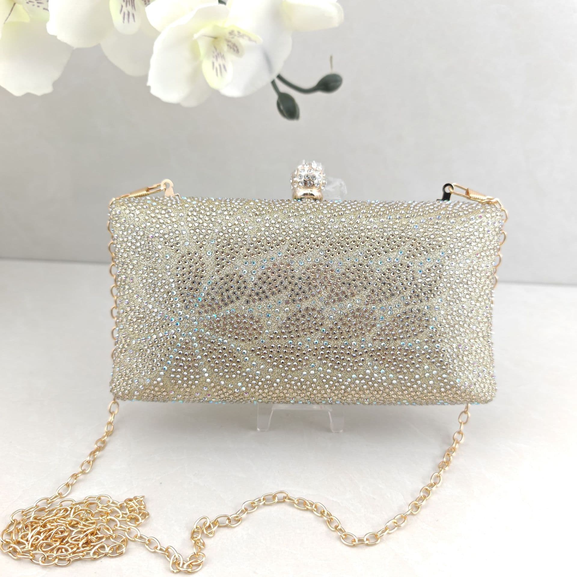 Cross-border Fashion Women's Sparkling Rhinestone Evening Bag, Matches Dresses and Evening Gowns, Stylish Elegant Clutch