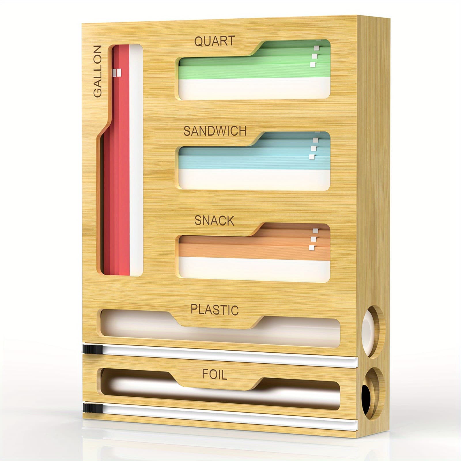 2025 New Cross-Border Dropshipping Bamboo Kitchen Storage Bag 6-in-1 Bamboo Kitchen Drawer