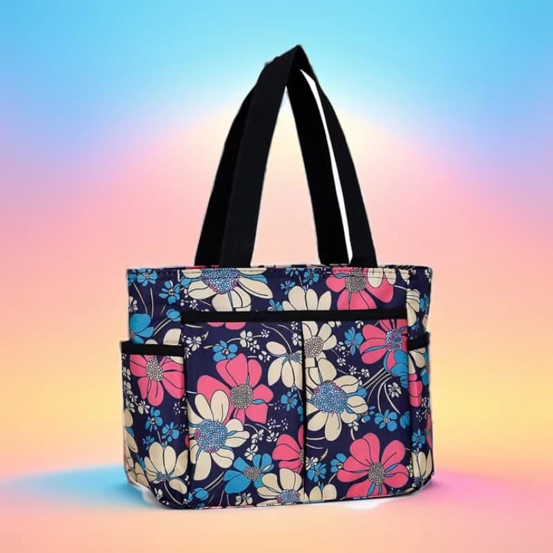 One-shoulder large-capacity handbag waterproof oxford cloth printed women's bag large-capacity multi-compartment storage tote bag