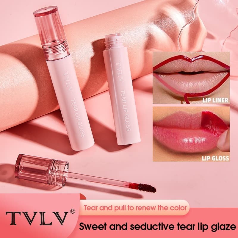 TVLV Peel-off Lip Gloss 5 Colors, Waterproof, Moisturizing, Easy to Apply, Long-lasting, Non-stick Cup, Peel-off Lip Glaze