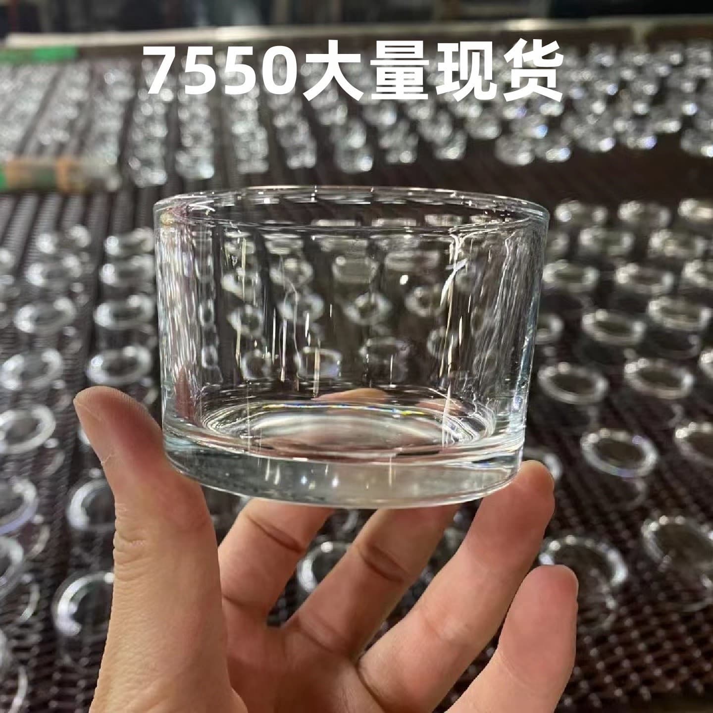 In Stock 7550 Clear Glass Round Candle Cup Diffuser Stone Empty Cup Candle Holder Candle Container Candle Jar Wax Pouring Cup