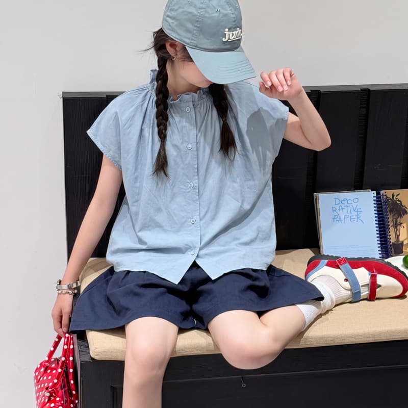 Korean Style Girls Summer Thin Doll Blouse and Shorts Two-Piece Set 2026 New Style Kids Super Cute Cardigan Set