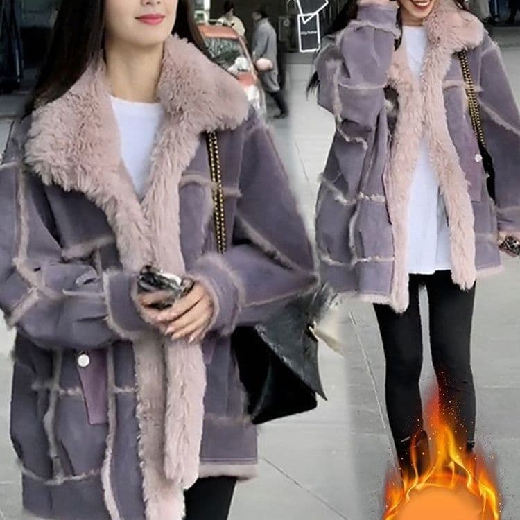 2025 Winter New Fashionable Fur-lined Mid-length Coat for Women, Thickened Winter Coat