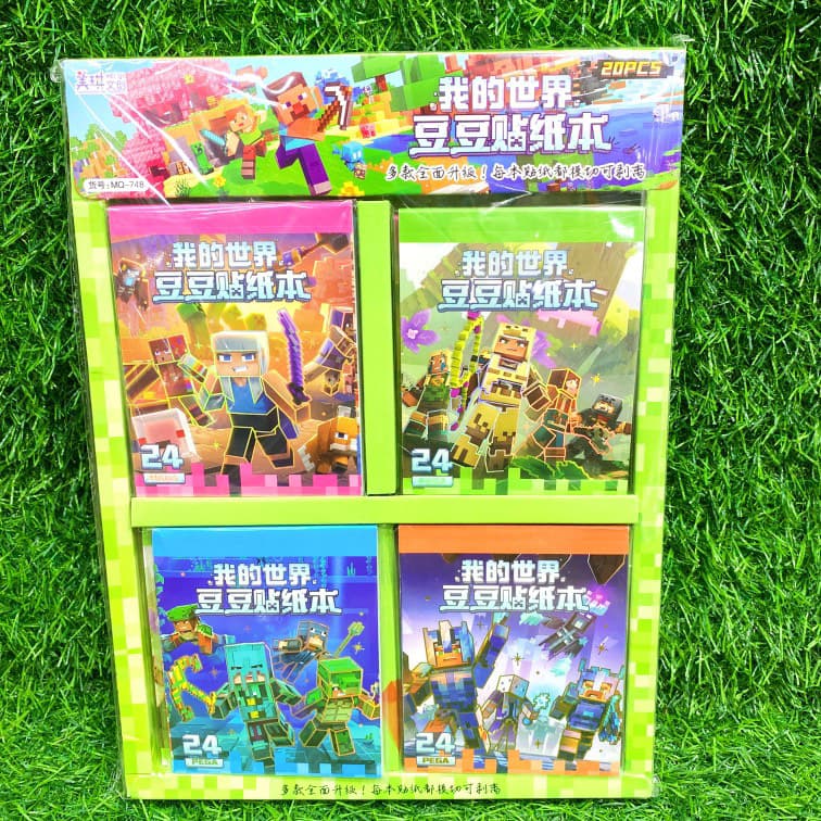 Creative Minecraft Bean Sticker Book Creative Princess Dress-Up Cartoon Cute Stickers for Boys and Girls Toys