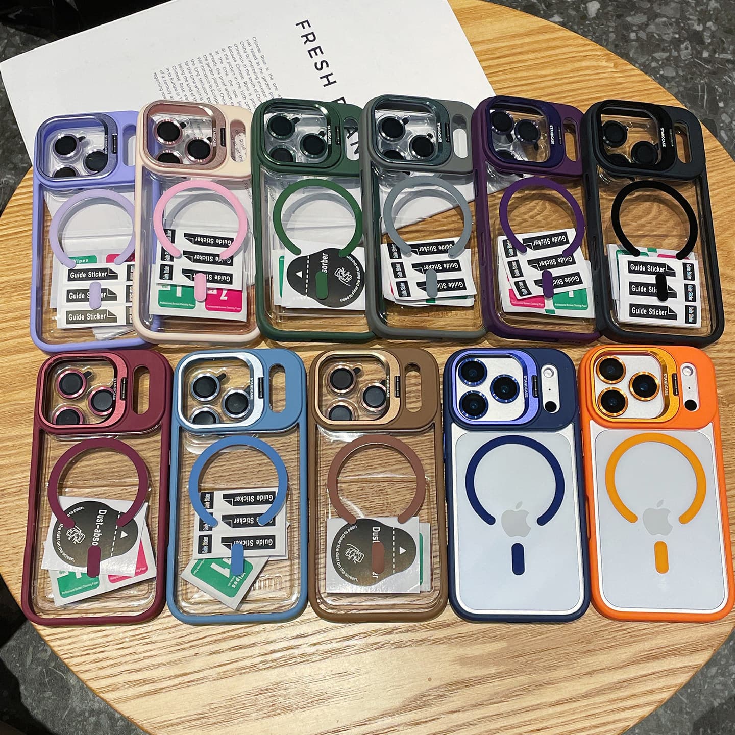 Compatible with iPhone 18 Pro Max Transparent Magnetic Phone Case for Apple 16 Lens Stand 17 Pro with Lens Film